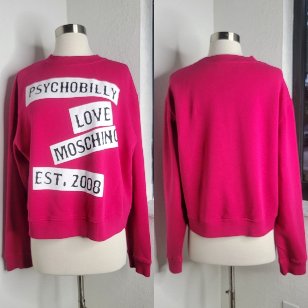 LOVE MOSCHINO Psychobilly Love Moschino Hot Pink Sweatshirt 10.